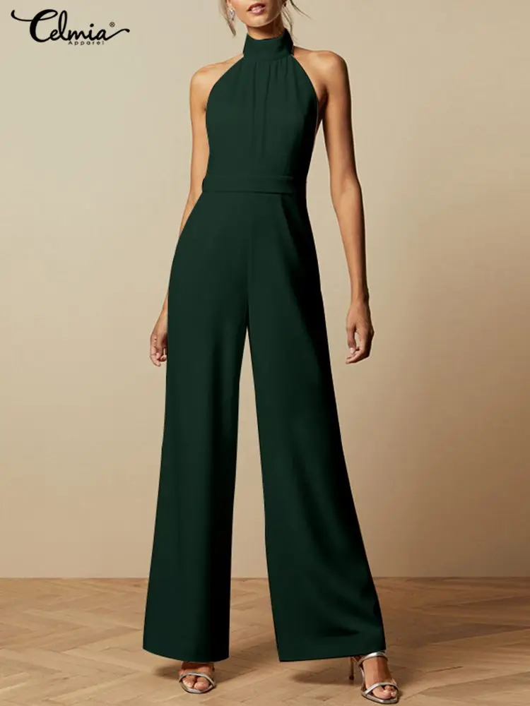 Celmia Elegant Wide Leg Pants Jumpsuit 2022 Summer Casual Loose Halter Neck Long Playsuit Office Lady Women Sleeveless Overalls
Celmia Elegant Wide Leg Pants Jumpsuit 2022 Summer Casual Loose Halter Neck Long Playsuit Office Lady Women Sleeveless Overalls