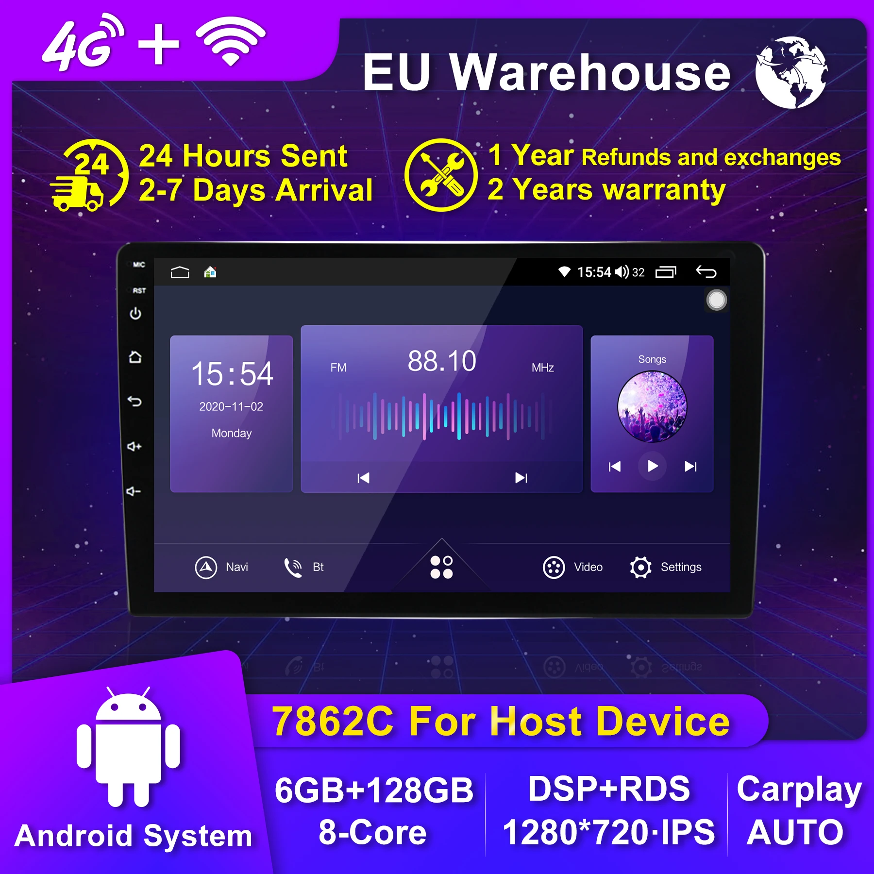 9inch 10inch Android11 DSP 8+128G Car GPS Auto Radio Multimedia for Toyota VW Hyundai Kia Renault Suzuki Nissan Carplay 1280*720
9inch 10inch Android11 DSP 8+128G Car GPS Auto Radio Multimedia for Toyota VW Hyundai Kia Renault Suzuki Nissan Carplay 1280*720