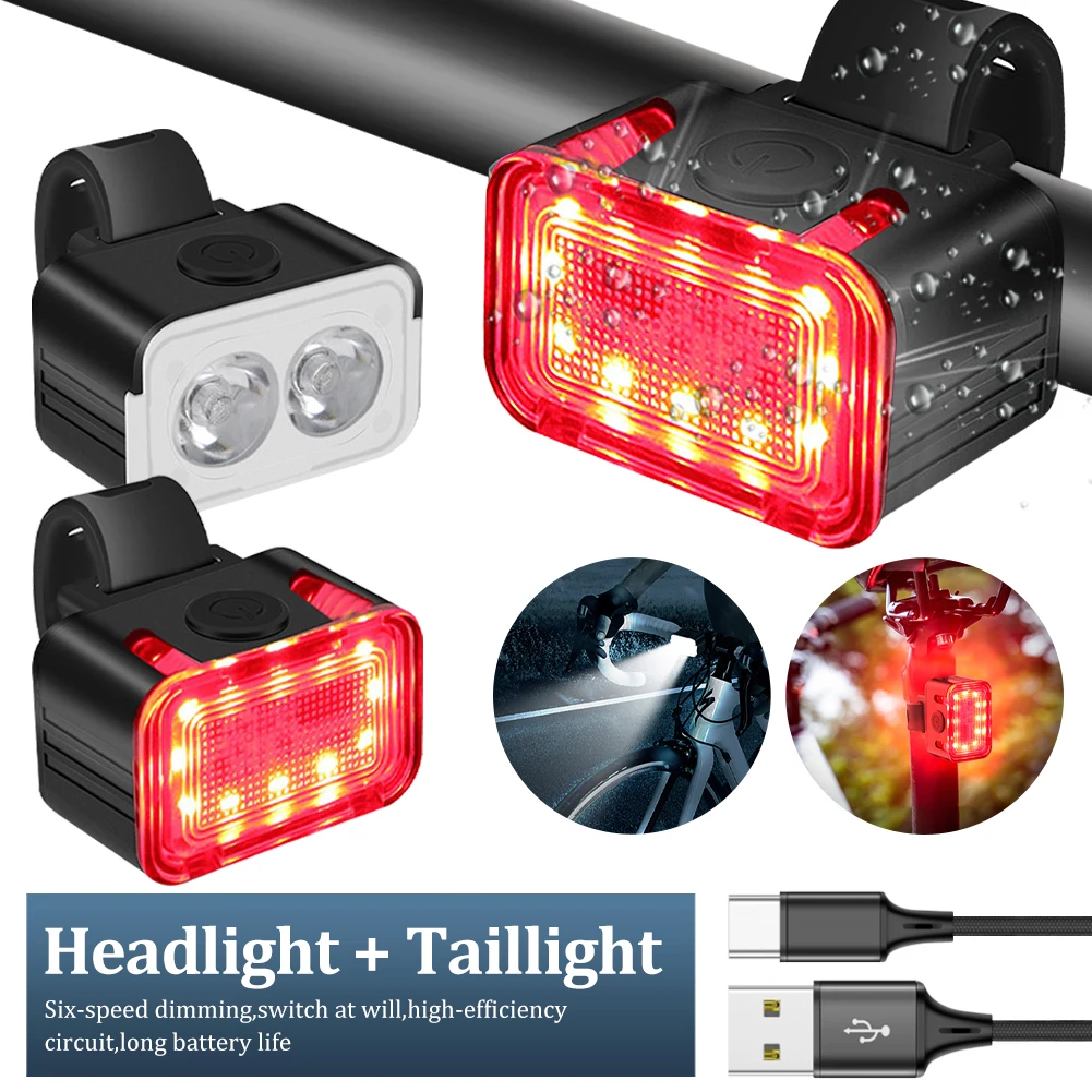 300LM Bike Light Bicycle Front Rear Light USB Rechargeable Waterproof Headlight and Tail Light Set Bike Cycling Accessories
300LM Bike Light Bicycle Front Rear Light USB Rechargeable Waterproof Headlight and Tail Light Set Bike Cycling Accessories