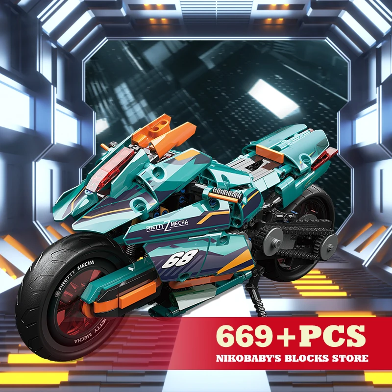 669Pcs Technical Cyberpunk Motorcycle Building Blocks Creative Motorbike Bricks Puzzle Toys Funny Idea Gift for Boy Birthday MOC 
669Pcs Technical Cyberpunk Motorcycle Building Blocks Creative Motorbike Bricks Puzzle Toys Funny Idea Gift for Boy Birthday MOC