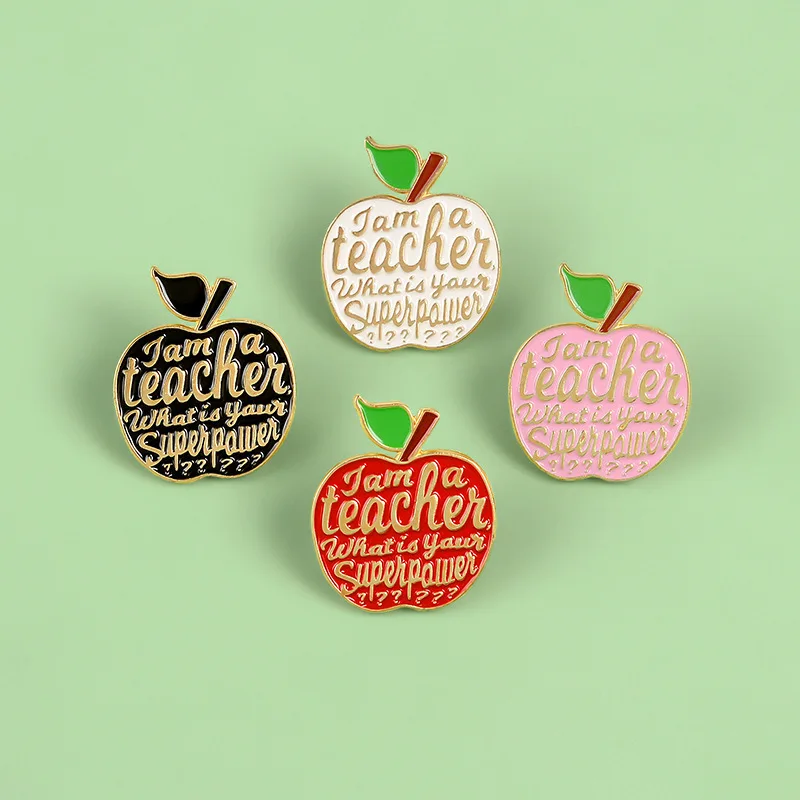 4 Colors Fruit Enamel Pins I AM A TEACHER Brooch Custom Lapel Badge Apple Brooches Colthes Bags Jewelry Teacher's Day Gift 5pcs
4 Colors Fruit Enamel Pins I AM A TEACHER Brooch Custom Lapel Badge Apple Brooches Colthes Bags Jewelry Teacher's Day Gift 5pcs