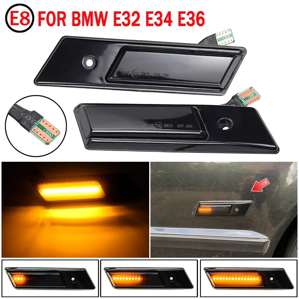 For BMW E32 E34 E36 1990-1996 M3 3 5 7 Series Led Dynamic Turn Signal Light Side Marker Fender Sequential Lamp Indicator Blinker 
For BMW E32 E34 E36 1990-1996 M3 3 5 7 Series Led Dynamic Turn Signal Light Side Marker Fender Sequential Lamp Indicator Blinker
