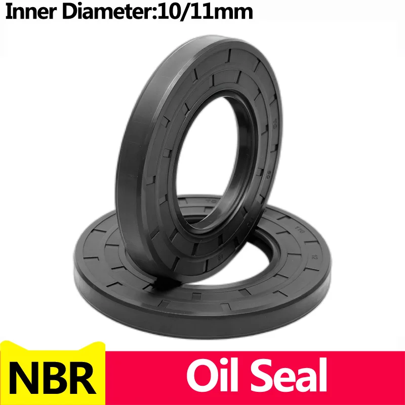 

NBR Framework Oil Seal TC Nitrile Rubber Cover Double Lip with Spring for Bearing Shaft,ID*OD*THK 10/11mm