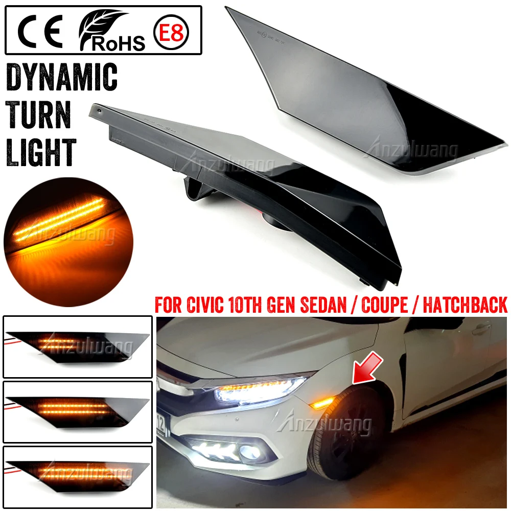 Car Styling LED Dynamic Lamps Front Side Marker Light Turn Signal Light For Honda Civic 10th Gen Sedan/Coupe/Hatchback 2016-2018
Car Styling LED Dynamic Lamps Front Side Marker Light Turn Signal Light For Honda Civic 10th Gen Sedan/Coupe/Hatchback 2016-2018