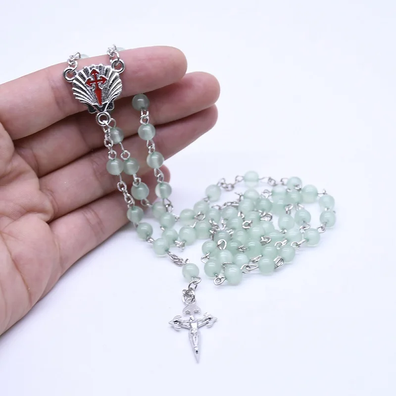 Resin Beads Cross Rosary Necklace Jesus Religious Christian Prayer Beads Handmade Virgin Mary Ornament
Resin Beads Cross Rosary Necklace Jesus Religious Christian Prayer Beads Handmade Virgin Mary Ornament
