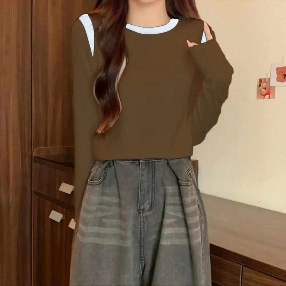 Round Neck Top Stylish Women's Colorblock Pullover Soft Breathable Mid Length Top for Autumn/winter Casual Wear Women Long
Round Neck Top Stylish Women's Colorblock Pullover Soft Breathable Mid Length Top for Autumn/winter Casual Wear Women Long