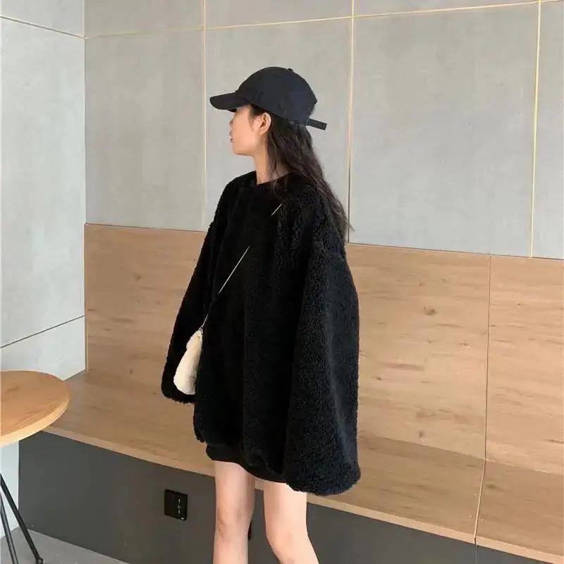 Women's Sweatshirt Ladies Tops Sweater Plus Fleece Thicken Pullovers Fashion Solid Color Winter Loose Type Popularity Tenafeicc
Women's Sweatshirt Ladies Tops Sweater Plus Fleece Thicken Pullovers Fashion Solid Color Winter Loose Type Popularity Tenafeicc
