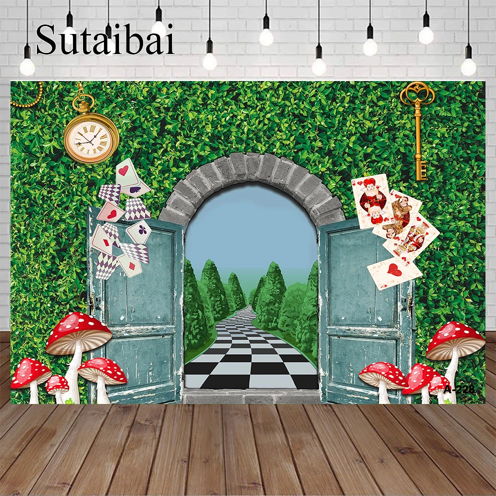 Alice In Wonderland Photography Backdrops Fairy Tale Mushroom Wood Door Background for Photo Studio Chidlren Birthday Party
Alice In Wonderland Photography Backdrops Fairy Tale Mushroom Wood Door Background for Photo Studio Chidlren Birthday Party