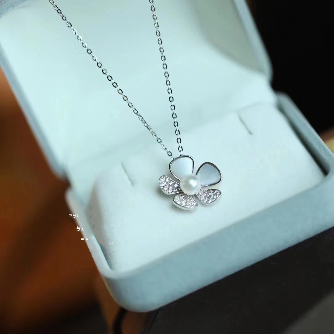 MeiBaPJ DIY Empty Holder 5-6mm Natural Round Pearl Shell Flower Pendant Necklace 925 Silver Fine Wedding Jewelry for Women
MeiBaPJ DIY Empty Holder 5-6mm Natural Round Pearl Shell Flower Pendant Necklace 925 Silver Fine Wedding Jewelry for Women