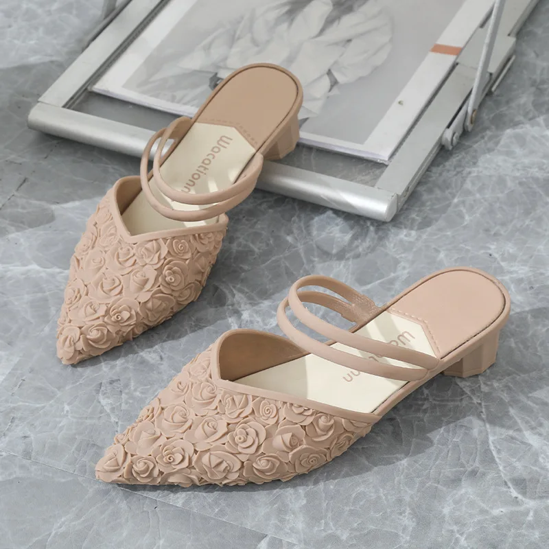 Thick Heel Sandals Plastic Material Waterproof Two Wear Slope Plastic Fashion Net Infrared Pointed Casual Two Wear Summer Shoes 
Thick Heel Sandals Plastic Material Waterproof Two Wear Slope Plastic Fashion Net Infrared Pointed Casual Two Wear Summer Shoes