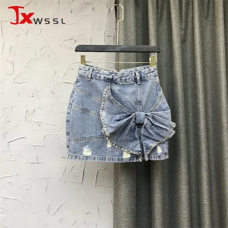 2022 Summer New Short Denim Skirt Women Three-Dimensional Bow Beaded A- Line Sexy Package Hip Skirts Female Casual Jean Skirt
2022 Summer New Short Denim Skirt Women Three-Dimensional Bow Beaded A- Line Sexy Package Hip Skirts Female Casual Jean Skirt