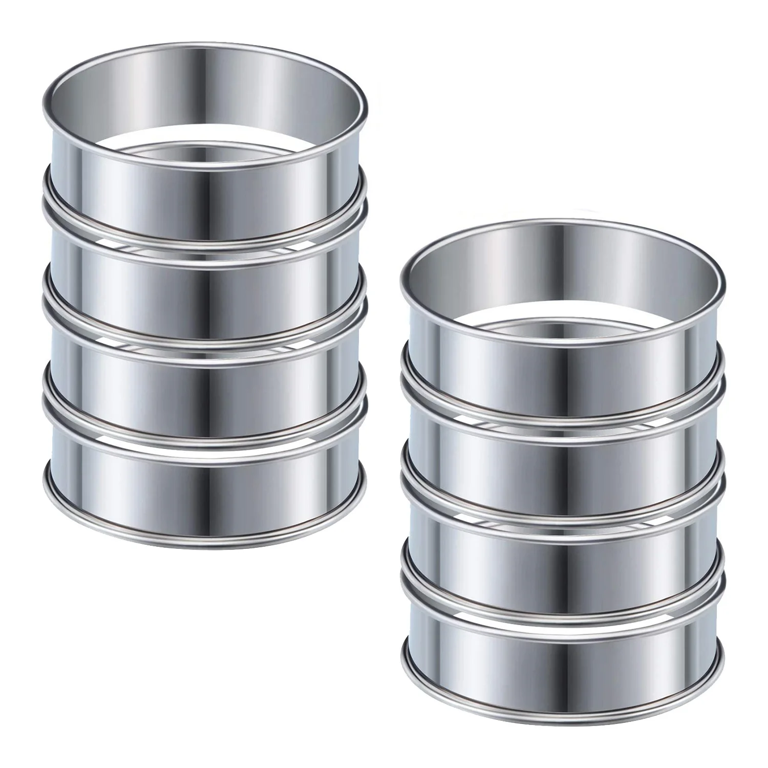 8 Pcs 4.1 Inch Muffin Tart Rings Double Tart Ring Stainless Steel Round Ring Mold for Home Cooking Baking Tools
8 Pcs 4.1 Inch Muffin Tart Rings Double Tart Ring Stainless Steel Round Ring Mold for Home Cooking Baking Tools