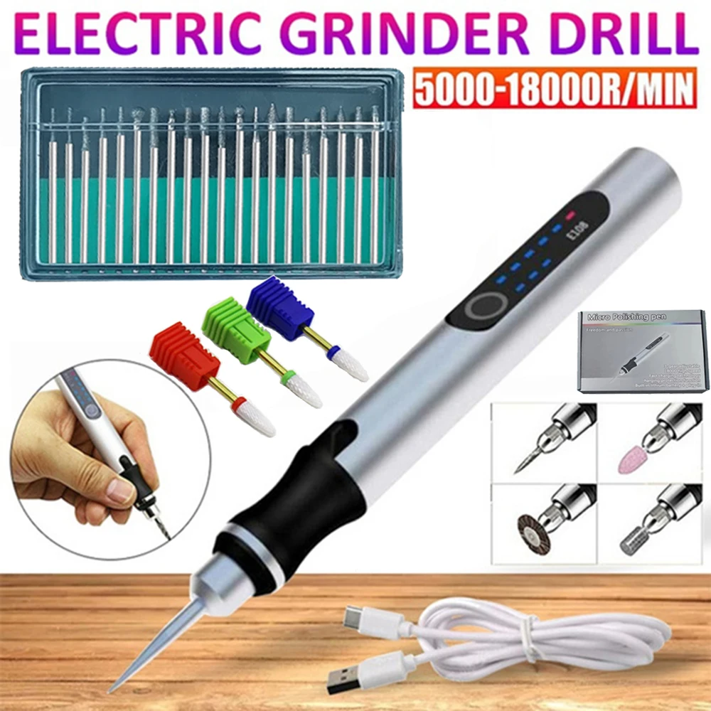 1/3 Speed 5000-18000r/min Cordless Mini Electric Grinder Drill Engraving Carving Polishing Machine With Accessory Tools DIY Set
1/3 Speed 5000-18000r/min Cordless Mini Electric Grinder Drill Engraving Carving Polishing Machine With Accessory Tools DIY Set