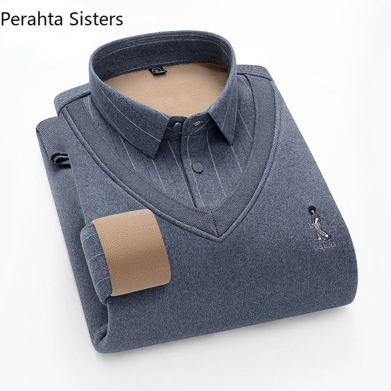 and Top Quality Autumn Winter Plus Fleece Fake Two Warm Shirts For Men Youth Business Casual Wool Sweater Shirt Pullovers
and Top Quality Autumn Winter Plus Fleece Fake Two Warm Shirts For Men Youth Business Casual Wool Sweater Shirt Pullovers