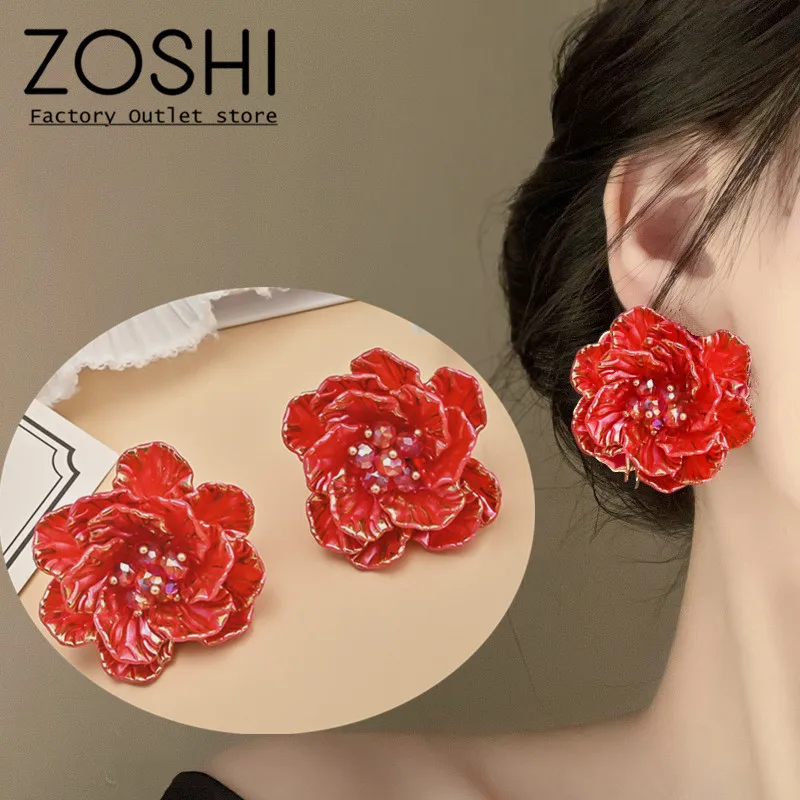 Exaggerate Glitzy Red dimensional Flower Earrings For Women Girls Summer Hawaii Beach Holiday Bohemian Wedding Camellia Earrings
Exaggerate Glitzy Red dimensional Flower Earrings For Women Girls Summer Hawaii Beach Holiday Bohemian Wedding Camellia Earrings