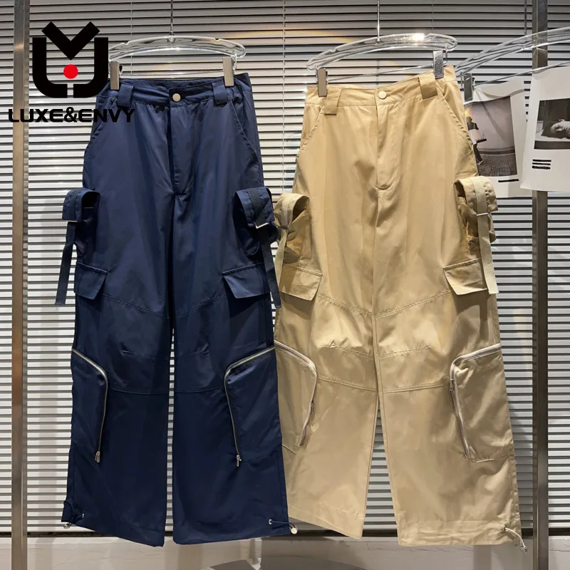 Свободные повседневные широкие брюки LUXE & ENVY, Новинка лета 2023, однотонные уличные модные брюки с высокой талией и карманами на молнии, WZ2675
Свободные повседневные широкие брюки LUXE & ENVY, Новинка лета 2023, однотонные уличные модные брюки с высокой талией и карманами на молнии, WZ2675