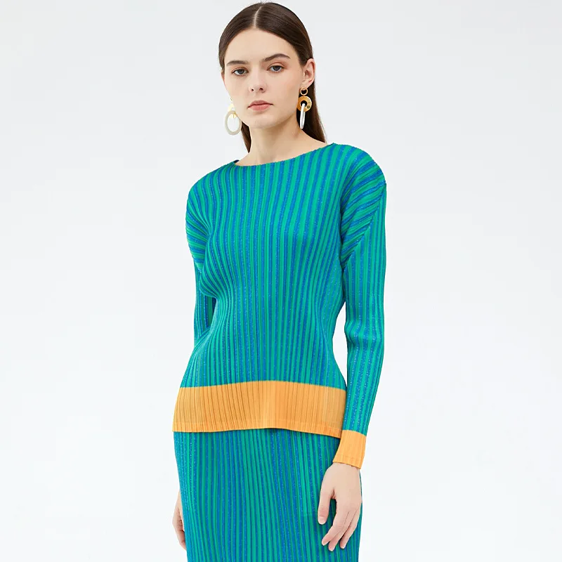 Women's Striped Print Tops New Fall 2022Fashion high elastic large size long sleeve bottoming shirt + A-line skirt two-piece set
Women's Striped Print Tops New Fall 2022Fashion high elastic large size long sleeve bottoming shirt + A-line skirt two-piece set