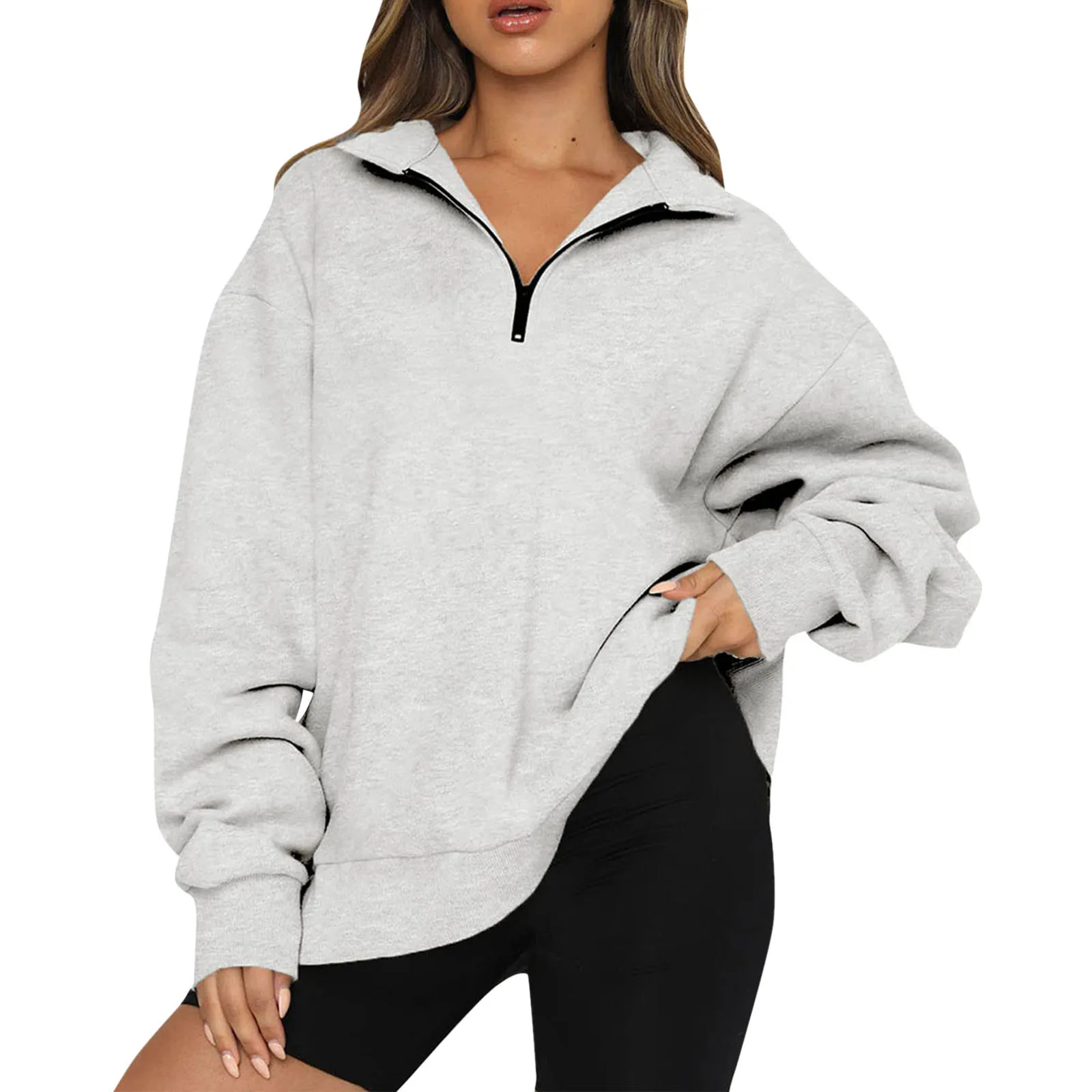 Solid Color Lapel Hoodies For Womens Oversized Zip Pullover Long Sleeve Sweatshirt Japanese Style Hoodie Loose Fit Sweatshirt
Solid Color Lapel Hoodies For Womens Oversized Zip Pullover Long Sleeve Sweatshirt Japanese Style Hoodie Loose Fit Sweatshirt