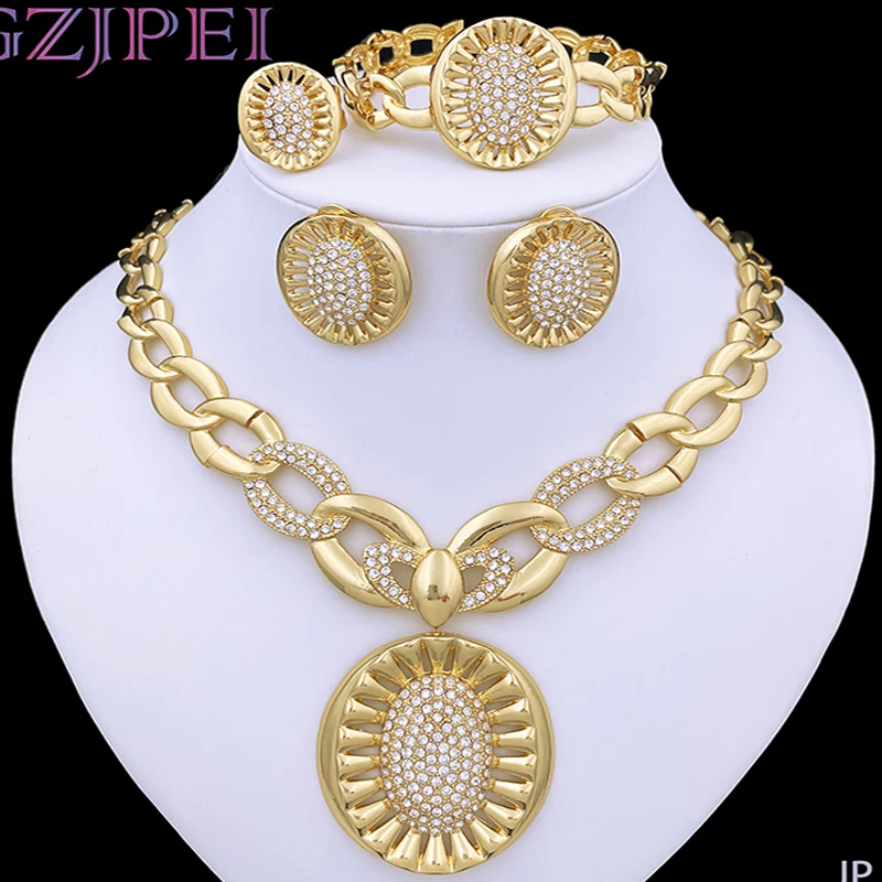 Italy Gold Plated Jewelry Sets For Women Round Pendant Necklace Sets Gold Color Dubai Jewelry Wedding Party Gift
Italy Gold Plated Jewelry Sets For Women Round Pendant Necklace Sets Gold Color Dubai Jewelry Wedding Party Gift