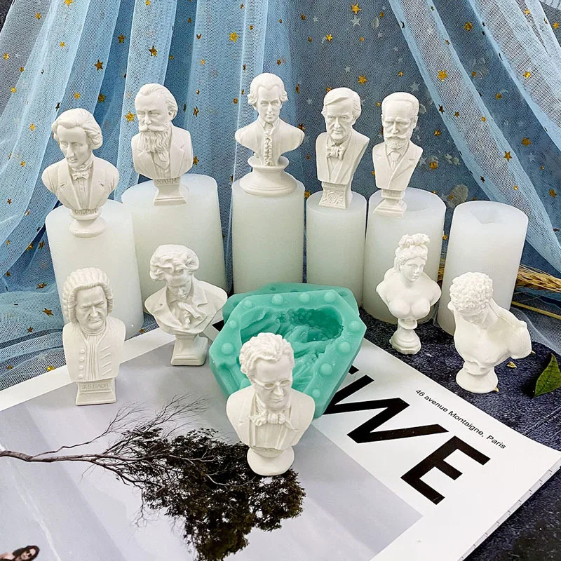 Famous Person Silicone Candle Mold Plaster Candle Cake Mould Beethoven Tchaikovsky Chopin Musician Artist DIY Candle Tools
Famous Person Silicone Candle Mold Plaster Candle Cake Mould Beethoven Tchaikovsky Chopin Musician Artist DIY Candle Tools