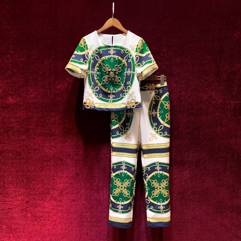 Женская летняя футболка в европейском и американском стиле, новинка 2022, зеленая футболка с рисунком, костюмы с брюками девять минут
Женская летняя футболка в европейском и американском стиле, новинка 2022, зеленая футболка с рисунком, костюмы с брюками девять минут