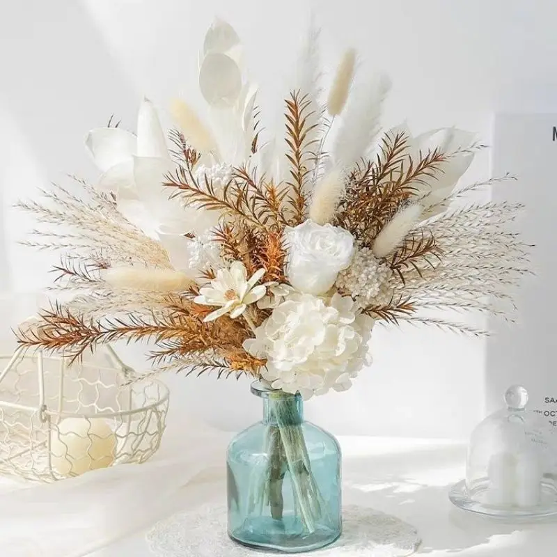 Wedding Table Decoration Eternal Natural Rose Pampas Grass Bouquet Boho Dried Flowers Bouquet Luxury Living Room Home Decor
Wedding Table Decoration Eternal Natural Rose Pampas Grass Bouquet Boho Dried Flowers Bouquet Luxury Living Room Home Decor