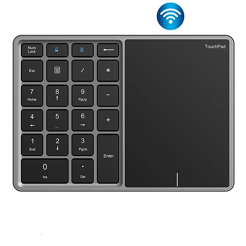 2.4G Wireless Touchpad Bluetooth Keypad with Numeric Keyboard Numer Pad Rechargable For Windows Android IOS Laptop Tablet
2.4G Wireless Touchpad Bluetooth Keypad with Numeric Keyboard Numer Pad Rechargable For Windows Android IOS Laptop Tablet