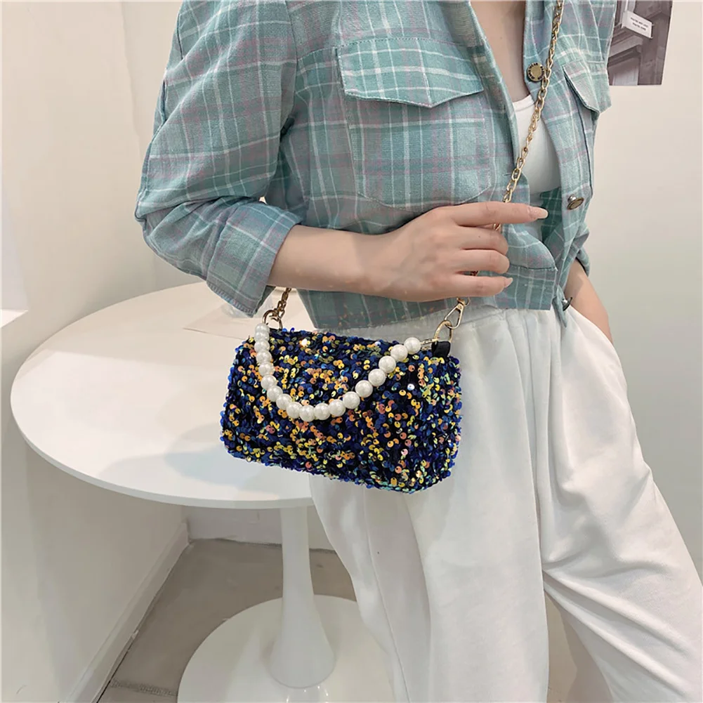 Fashion Women Sequins Cylinder Bags Pearl Chain Shoulder Messenger Bag Elegant Ladies Casual Party Exquisite Clutch Handbags
Fashion Women Sequins Cylinder Bags Pearl Chain Shoulder Messenger Bag Elegant Ladies Casual Party Exquisite Clutch Handbags
