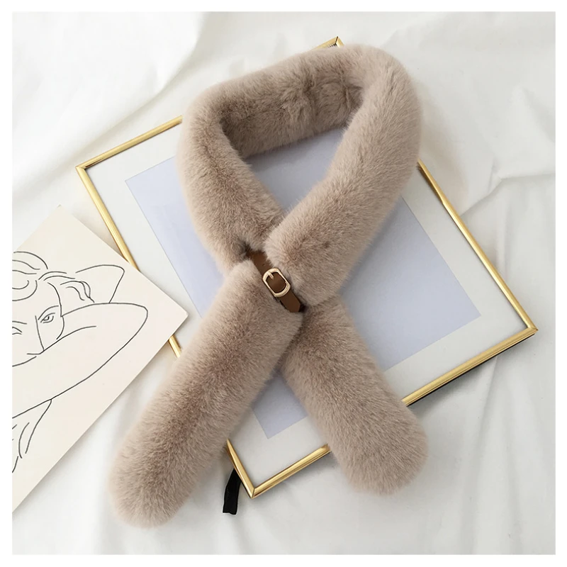Solid Neckerchief Casual Luxury Scarves Women Winter Cute Rabbit Fur Scarfs Girls Belt Buckle Bib Chic Fashion Scarf Designer
Solid Neckerchief Casual Luxury Scarves Women Winter Cute Rabbit Fur Scarfs Girls Belt Buckle Bib Chic Fashion Scarf Designer