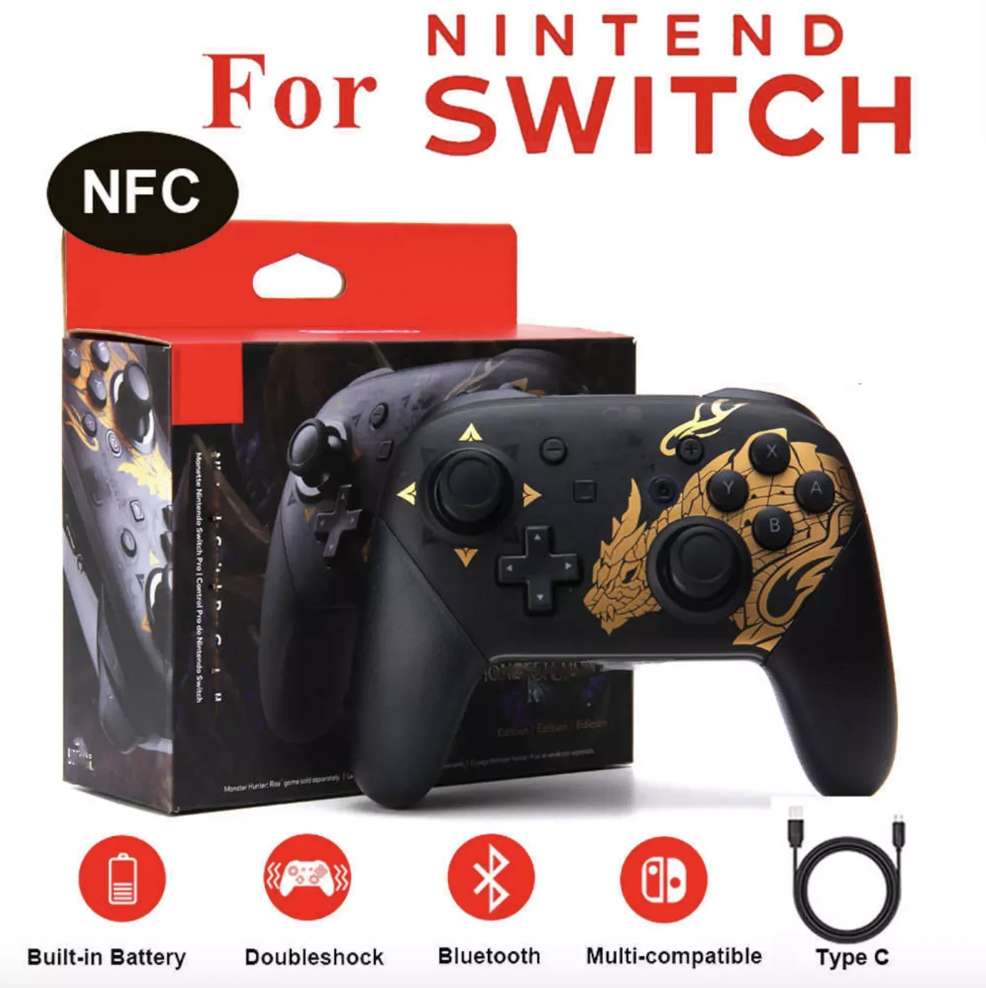 2021 Pro Controller For Nintend Switch Monster Hunter Rise Theme Wireless Controller For Switch/PC
2021 Pro Controller For Nintend Switch Monster Hunter Rise Theme Wireless Controller For Switch/PC