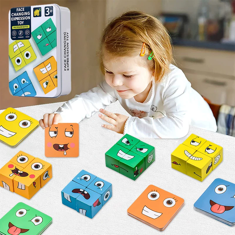 Face Change Expression Puzzle Building Blocks Kids Face Changing Game Cube Toy Montessori Educational Toys for Children
Face Change Expression Puzzle Building Blocks Kids Face Changing Game Cube Toy Montessori Educational Toys for Children