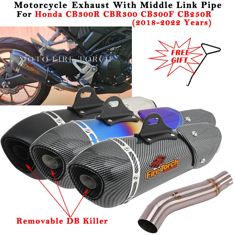 For Honda CB300R CBR300 CB300F CBR250R CB250R 2018 - 2022 Motorcycle Exhaust Escape Modified Muffer Middle Link Pipe DB Killer
For Honda CB300R CBR300 CB300F CBR250R CB250R 2018 - 2022 Motorcycle Exhaust Escape Modified Muffer Middle Link Pipe DB Killer
