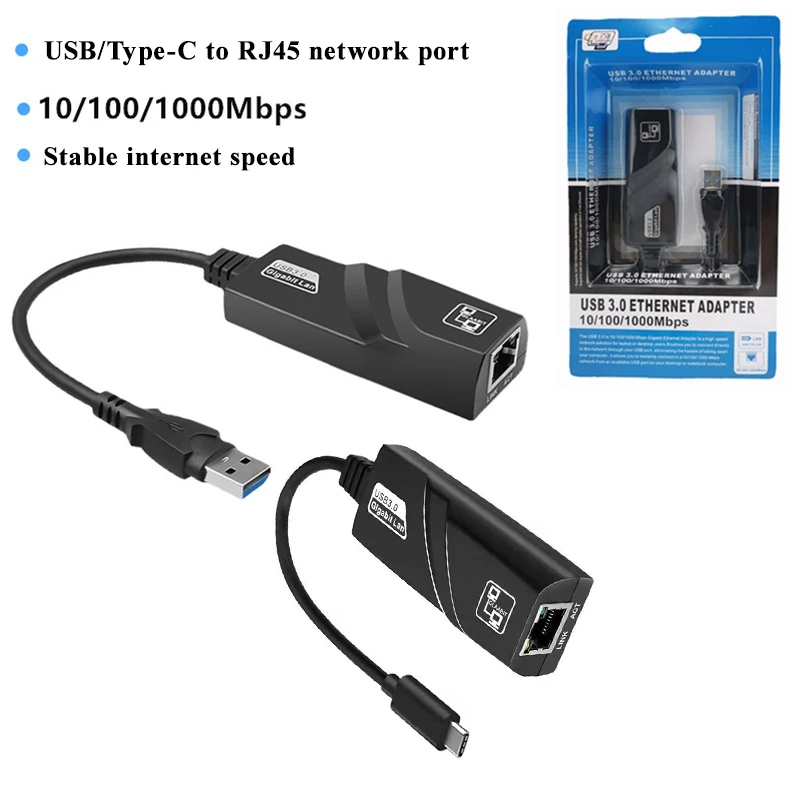 10/100/1000Mbps USB 3.0 USB 2.0 Wired USB Type C 3.1 To Rj45 Lan Ethernet Adapter Network Card for PC Macbook Windows 10 Laptop
10/100/1000Mbps USB 3.0 USB 2.0 Wired USB Type C 3.1 To Rj45 Lan Ethernet Adapter Network Card for PC Macbook Windows 10 Laptop