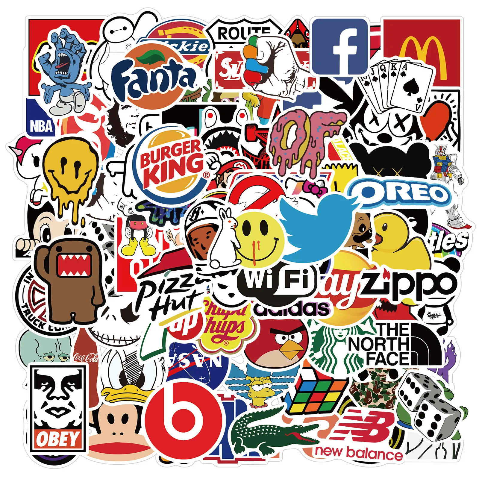 101PCS Cool Fashion Brand Logo Graffiti Sticker Aesthetics Fridge Laptop Guitar Skateboard Phone Car DIY Sticker Decal Kids Toys
101PCS Cool Fashion Brand Logo Graffiti Sticker Aesthetics Fridge Laptop Guitar Skateboard Phone Car DIY Sticker Decal Kids Toys