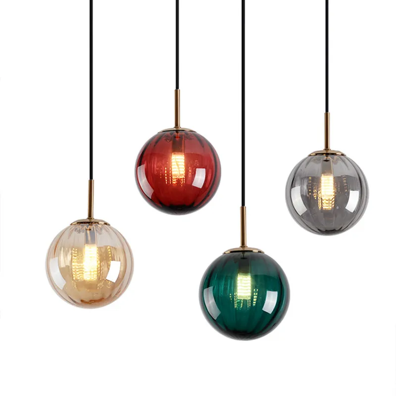 Modern Simple Color Glass Ball Pendant Lights Parlor Study Other Bedrooms Hanging Lamps Dinning Room Lights AC 90-260V LED Bulbs
Modern Simple Color Glass Ball Pendant Lights Parlor Study Other Bedrooms Hanging Lamps Dinning Room Lights AC 90-260V LED Bulbs
