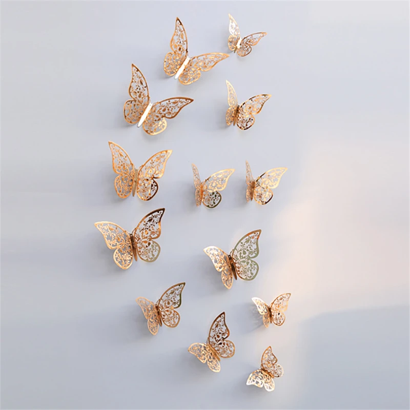 12Pcs 3D Hollow Butterfly Wall Sticker Home Decoration DIY Cake Decor Butterfly Stickers for Wedding Party Room Fridge Decor
12Pcs 3D Hollow Butterfly Wall Sticker Home Decoration DIY Cake Decor Butterfly Stickers for Wedding Party Room Fridge Decor