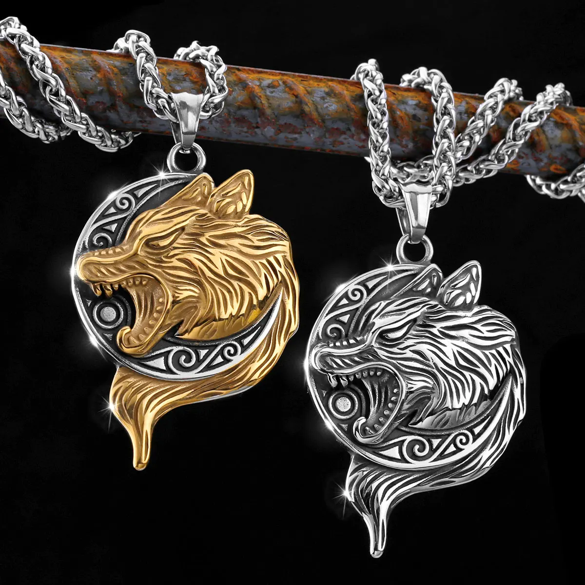 Never Fade Gold Color Vikings Celtic Wolf Necklaces Men Stainless Steel Norse Runes Vegvisir Amulet Pendant Antique Jewelry Gift
Never Fade Gold Color Vikings Celtic Wolf Necklaces Men Stainless Steel Norse Runes Vegvisir Amulet Pendant Antique Jewelry Gift