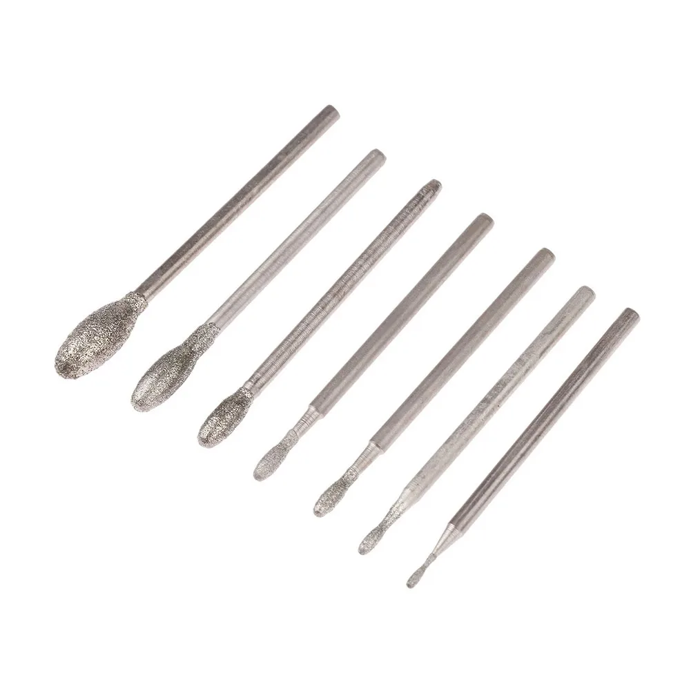 7Pcs Diamond Grinding Head Silver Oval Electroplating Diamond 2.35mm Shank Burrs Bits Carving Tool For Polishing Craft
7Pcs Diamond Grinding Head Silver Oval Electroplating Diamond 2.35mm Shank Burrs Bits Carving Tool For Polishing Craft