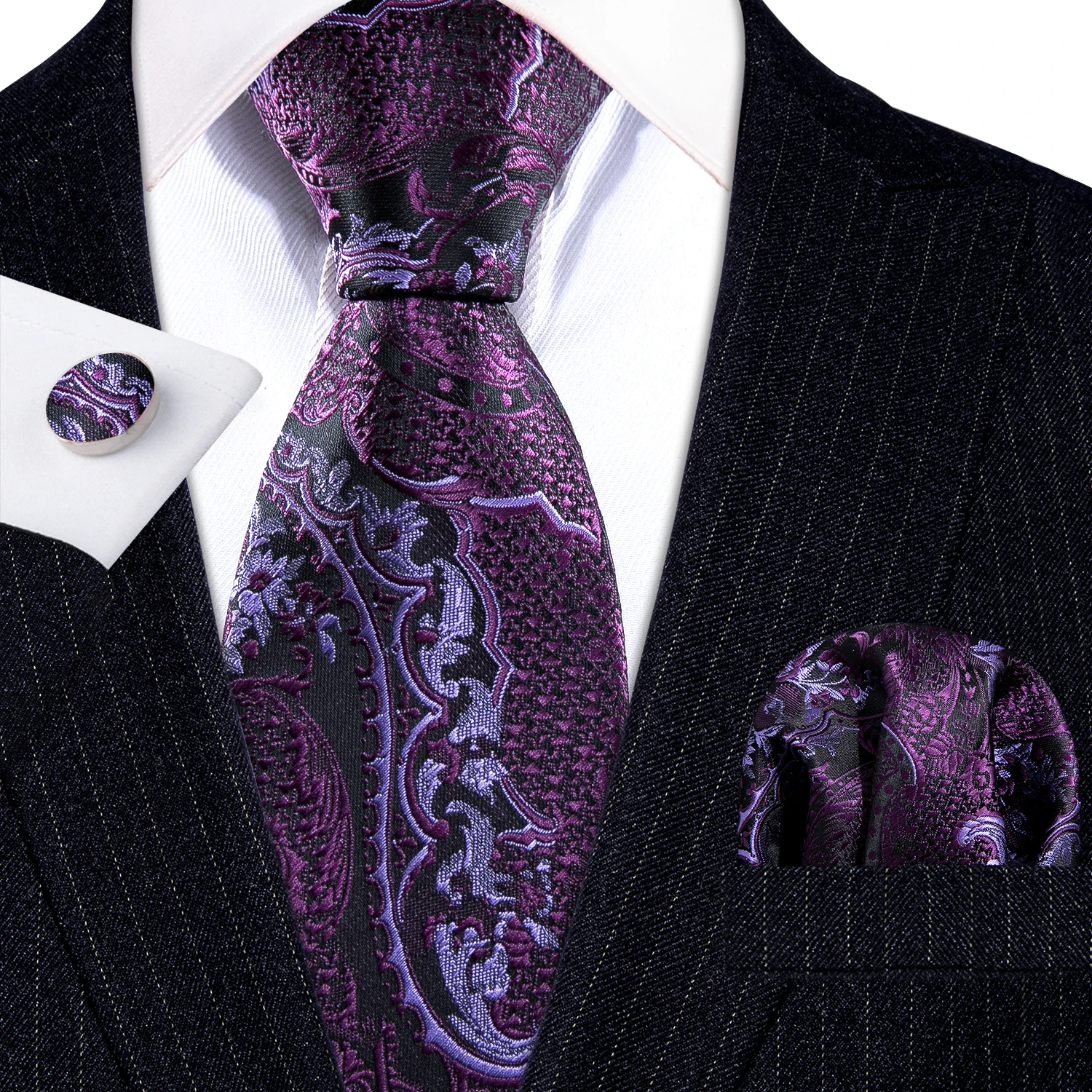 Purple Paisley Silk Floral Men Tie Wedding Gift Barry.Wang Designer NeckTie Handkerchief Cufflinks Set Business Groom LN-6005
Purple Paisley Silk Floral Men Tie Wedding Gift Barry.Wang Designer NeckTie Handkerchief Cufflinks Set Business Groom LN-6005