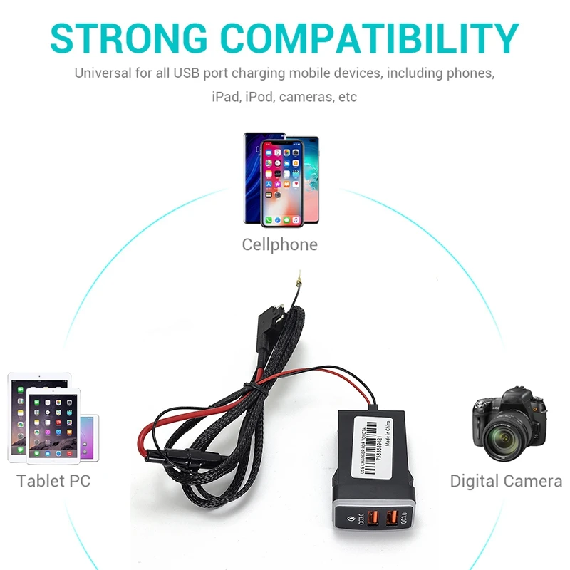 Car Dual USB 3.0 Fast Charger 12-24V Car Charger with LED Ambient Light Suitable for Toyota
Car Dual USB 3.0 Fast Charger 12-24V Car Charger with LED Ambient Light Suitable for Toyota