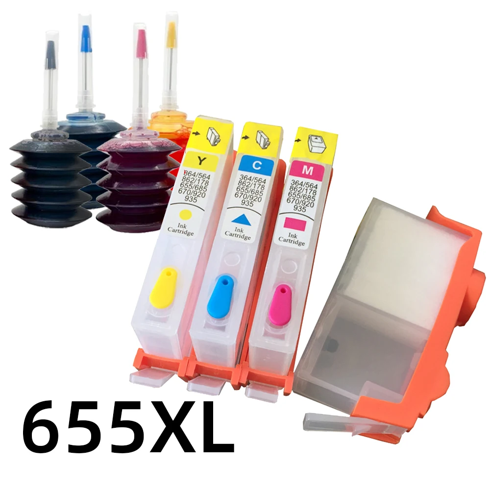 Deskjet 3525 5525 655XL Refillable Ink Cartridge Replacement for HP 4615 4625 4525 6520 6525 6625 HP655 Printer
Deskjet 3525 5525 655XL Refillable Ink Cartridge Replacement for HP 4615 4625 4525 6520 6525 6625 HP655 Printer