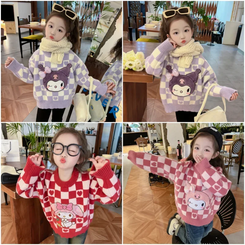 Sanrios Anime Kuromi My Melody Cartoon Kawaii Cute Girls Knitted Sweater Pullover Children Autumn Winter Knitwear Undershirt
Sanrios Anime Kuromi My Melody Cartoon Kawaii Cute Girls Knitted Sweater Pullover Children Autumn Winter Knitwear Undershirt