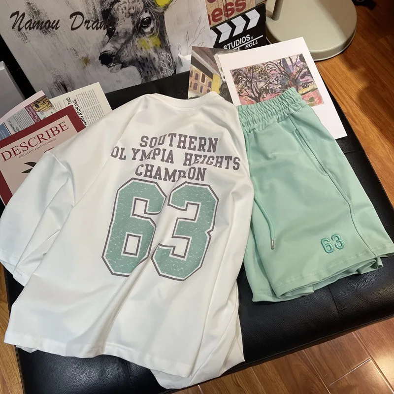2022 Summer New Collegiate Macaron Color Loose Casual Short Sleeve T-shirt Women's Fashion Sports Shorts Two-piece Set
2022 Summer New Collegiate Macaron Color Loose Casual Short Sleeve T-shirt Women's Fashion Sports Shorts Two-piece Set