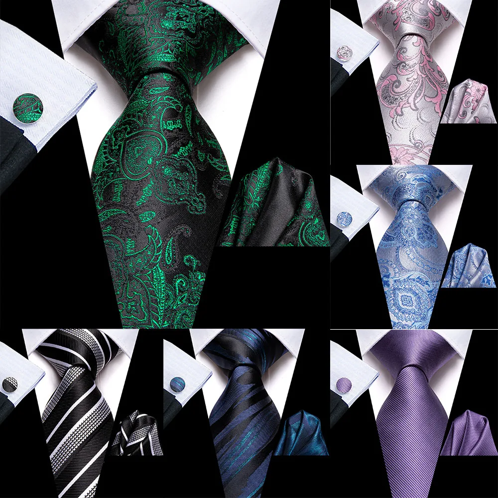 

Hi-Tie Design Floral Green Black Blue Silk Wedding Tie For Men Handky Cufflink Gift Mens Necktie Fashion Business Party Dropship