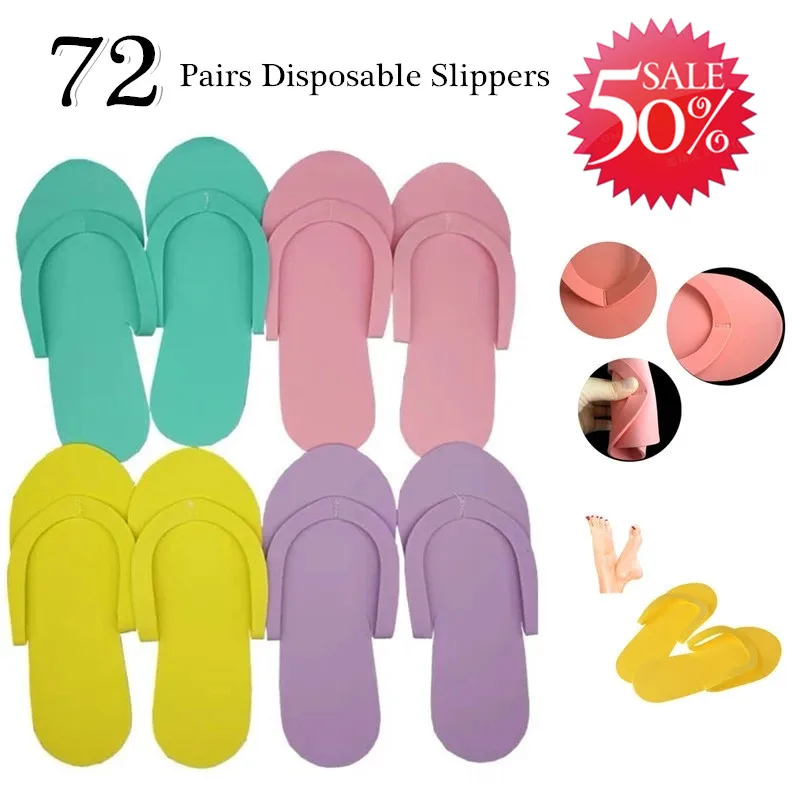72 Pairs Disposable Slippers Portable Travel Foam Shoes Eva Sandals Beach Spa Flip Flop Hotel Nail Salon Pedicure Tools
72 Pairs Disposable Slippers Portable Travel Foam Shoes Eva Sandals Beach Spa Flip Flop Hotel Nail Salon Pedicure Tools
