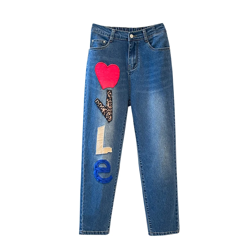 Spring Summer Korean Fashion Style Ladies Punk Streetwear Women Printed Blue Jeans Vintage Denim Trousers Ripped Harem Pants 4XL
Spring Summer Korean Fashion Style Ladies Punk Streetwear Women Printed Blue Jeans Vintage Denim Trousers Ripped Harem Pants 4XL
