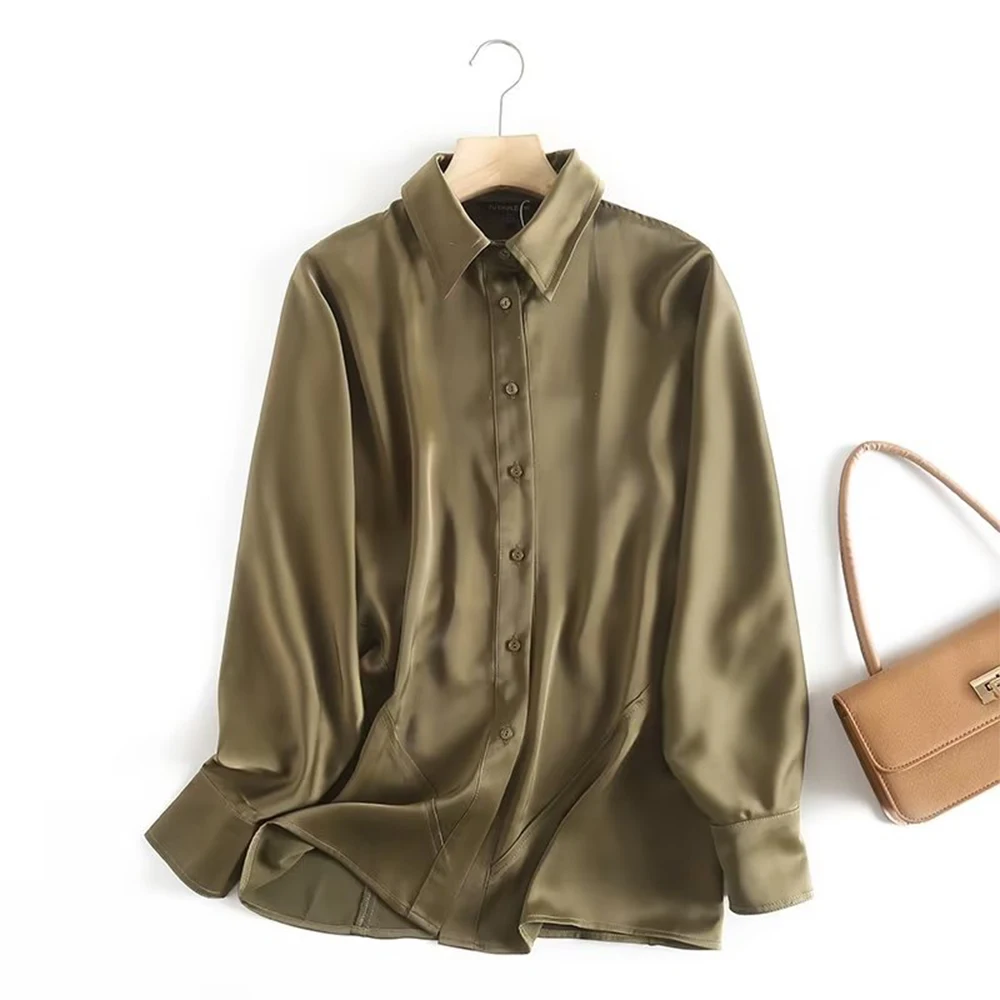 WOMEN TRAF2022 Chic New Slim Version Back Pleated Design Shirt Temperament Long Sleeve Solid Color Female Fashion Blouse Mujer
WOMEN TRAF2022 Chic New Slim Version Back Pleated Design Shirt Temperament Long Sleeve Solid Color Female Fashion Blouse Mujer