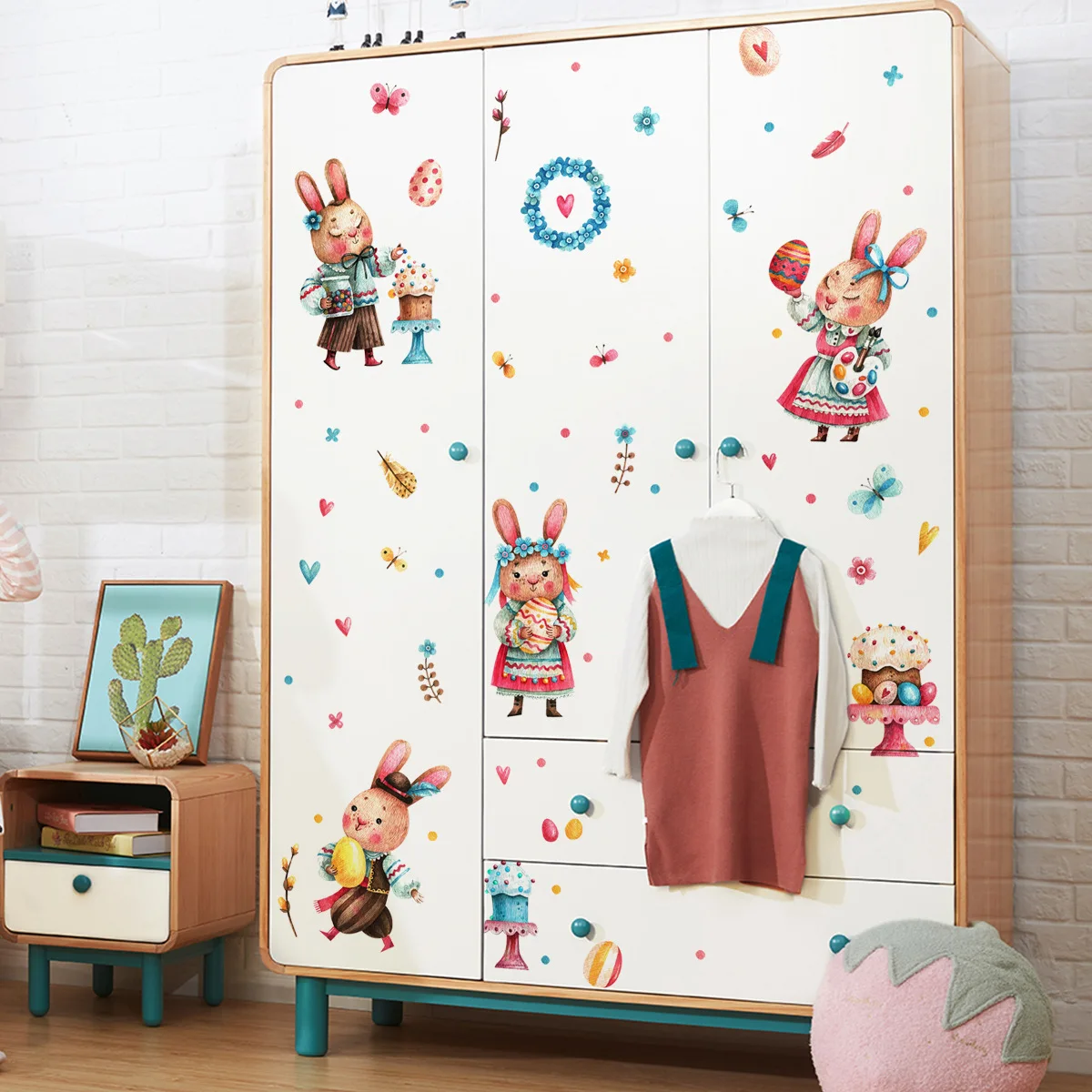 Cute Rabbits Wall Stickers Easter Bunny for Living Room Kids Bedroom DIY Decorative Nursery Wall Decal Easter Eggs for Girl Room
Cute Rabbits Wall Stickers Easter Bunny for Living Room Kids Bedroom DIY Decorative Nursery Wall Decal Easter Eggs for Girl Room