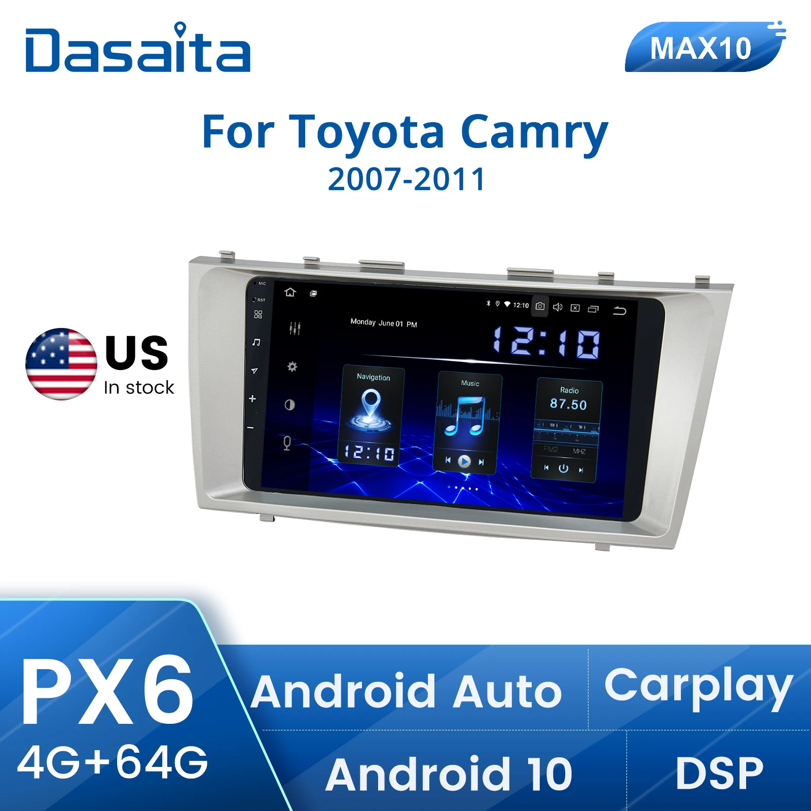 Dasaita Car Radio for Toyota Camry 2007 to 2011 Multimedia Video Player GPS Navigation Carplay Android Auto Autoradio Head Unit
Dasaita Car Radio for Toyota Camry 2007 to 2011 Multimedia Video Player GPS Navigation Carplay Android Auto Autoradio Head Unit