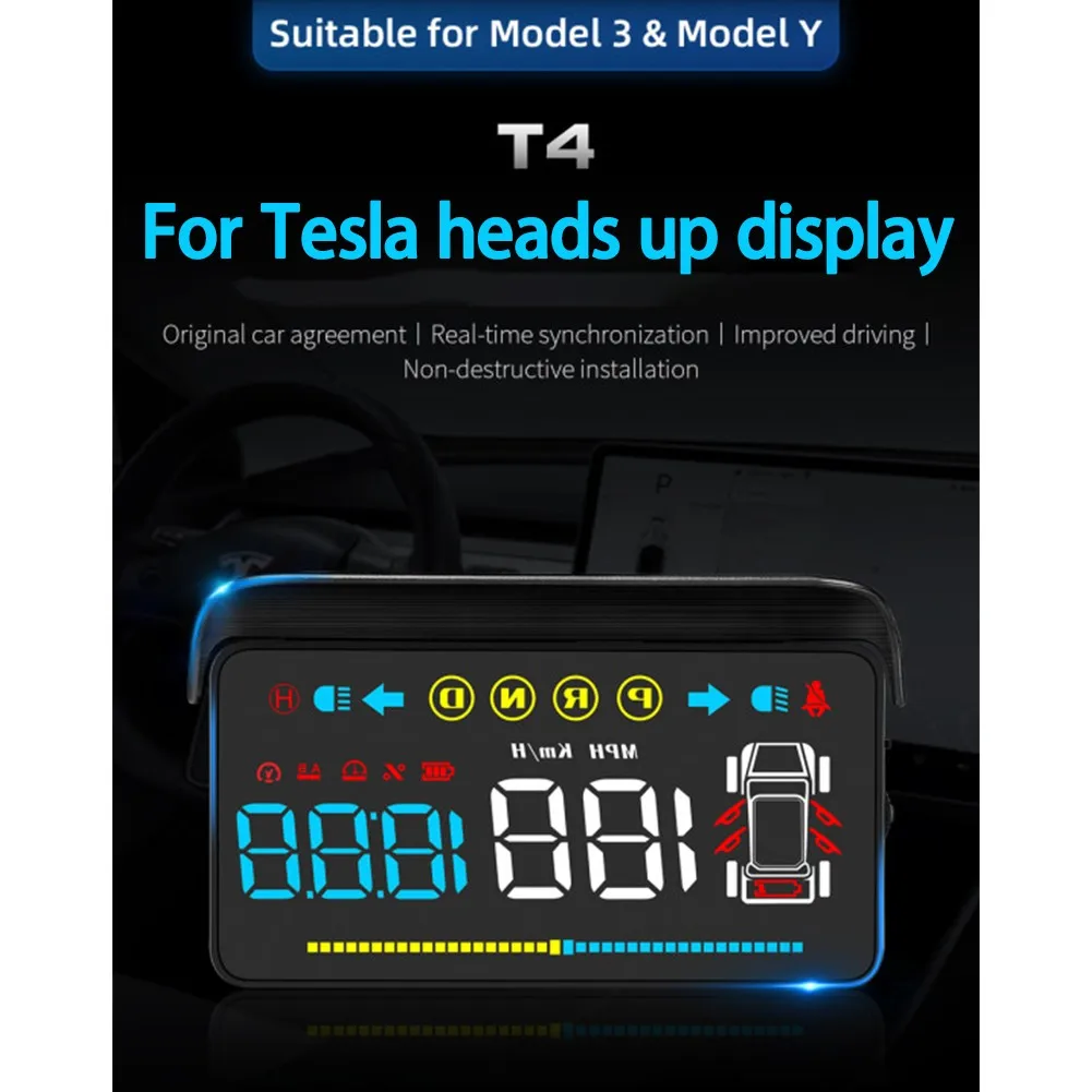 HUD T4 Speed Projector, Head Up Display For Tesla Model 3 And Model Y Car Accessories High-quality Projection Display
HUD T4 Speed Projector, Head Up Display For Tesla Model 3 And Model Y Car Accessories High-quality Projection Display